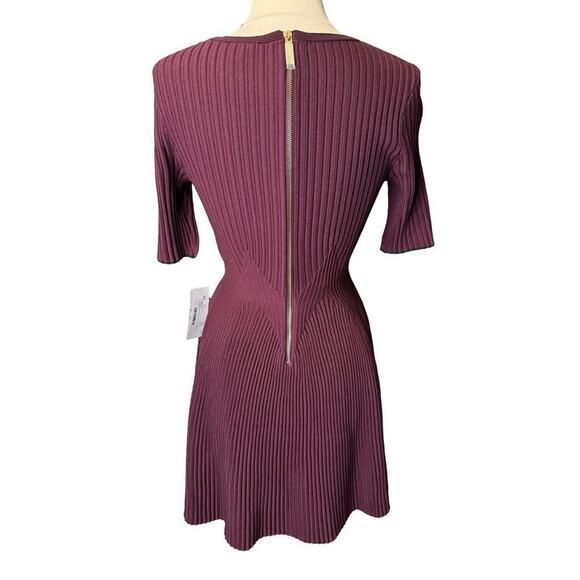 TED BAKER London NEW Plum Renyina Ribbed Stretch Sweater Dress US Size 6-8 - Picture 6 of 9